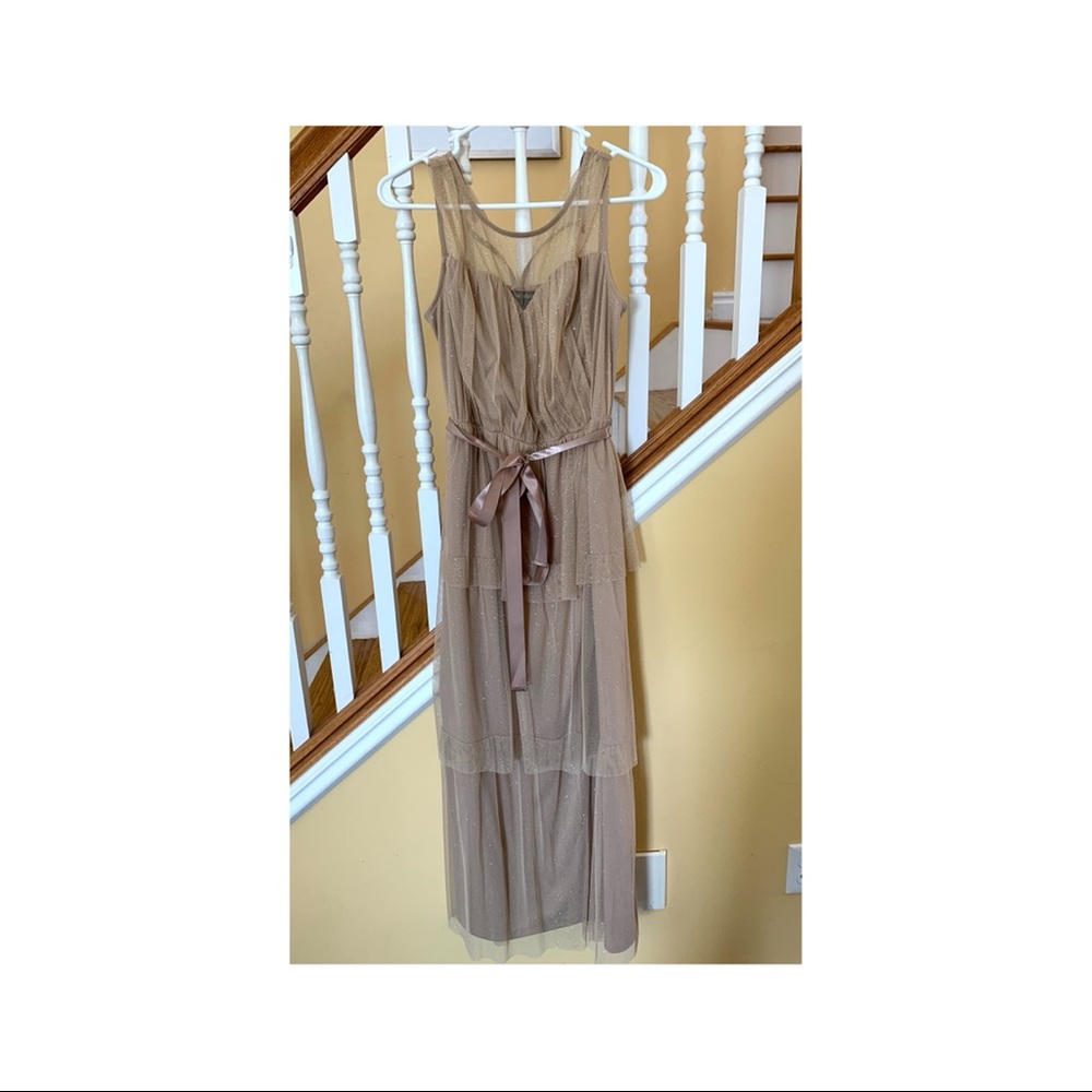 gold tiered dress